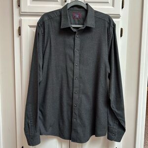 UNTUCKit Men’s Constanti Charcoal Gray Flannel Button Down Size XL Tall